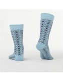 Blue men\'s socks with patterns SM02 - Online store - Boutique